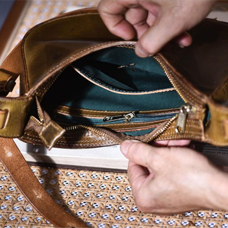 Johnature Vintage ručně vyráběná taška na sedlo z pravé kůže Módní taška do podpaží Univerzální dámské kabelky přes rameno a crossbody