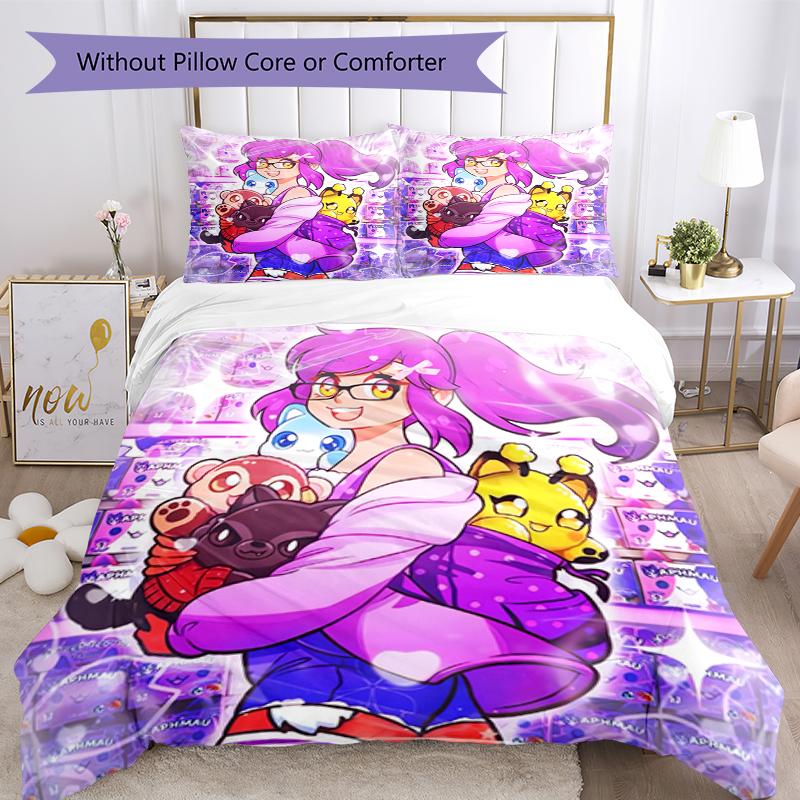 Set Biancheria da Letto Aphmau 3 Pezzi Copripiumino Chiusura Include 1 Copripiumino e 2 Federe, Morbido e Confortevole per Tutte le Stagioni.