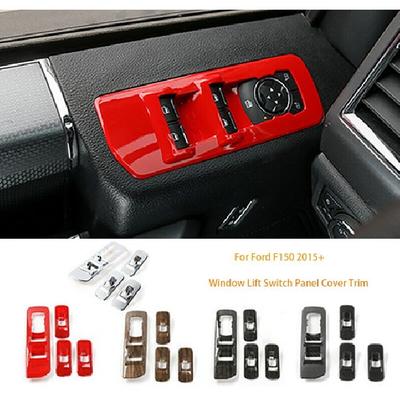 Car Window Lift Switch Panel Decoration Frame Cover Trim for Ford F150 2015-