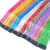 Headdress Rainbow Silk Hair Extensions Long Straight Sparkly Ponytail Sparkle Shiny Hair Tinsel