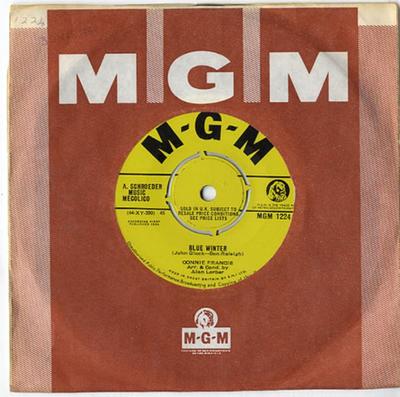 7inch Record CONNIE FRANCIS  Blue Winter  Souvenirs MGM1224 MGM Records 1964 UK Pop Used