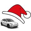 For Tesla Model 3/y Christmas Car Emblem Sticker Waterproof Self-Adhesive Santa Hat Decal Car Logo Decoration Sticker