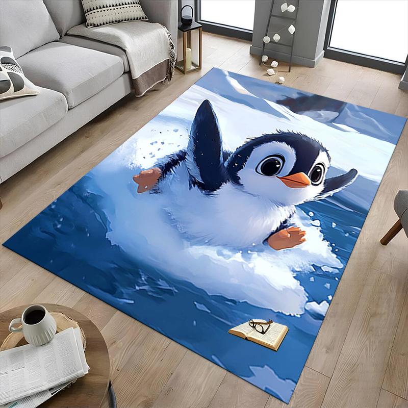 1PC Penguin Snow Non-Slip Floor carpet, suitable for Office, bedroomand playrooms. It can also be used as a sofa footrest cover-T60