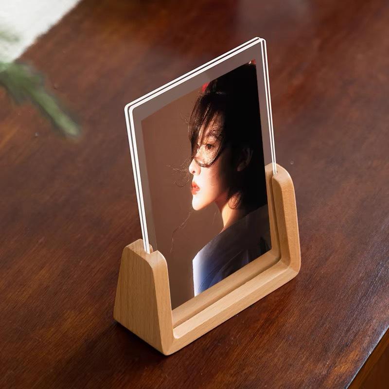 Instax U-Shaped Solid Wood Photo Frame DIY Desktop Ornament Handmade Album Display