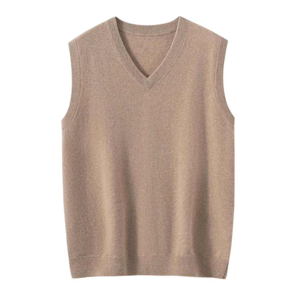2025 Men's Cashmere V-Neck Sleeveless Loose Vest - Autumn/Winter Fashion Casual Top