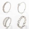 Silver Plated Solitaire Cubic Zirconia Half Eternity Ring for Women Promise Jewelry Gift