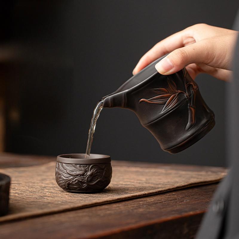 High-end Purple Pottery Tea Pitcher Retro Fair Cup Tea Divider Chahai Kung Fu Teaset Accessories