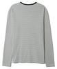 BASEMOMENT Striped Henley Neck Ribbed Tee Ivory