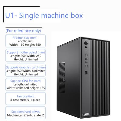 Mini-Computergehäuse Desktop-PC-Turm für Micro-ATX/ITX-Mainboard 250mm GPU-Grafikkartenlänge 8cm Luftkühlungs Lüfter SSD+HDD