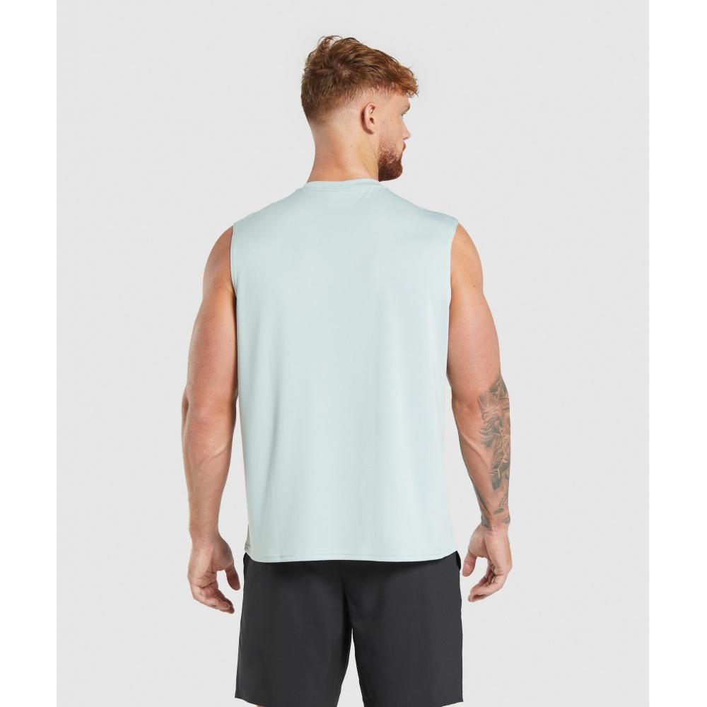 Gymshark Oversized Performance Tank Cool Blue A6a5u Ucvd