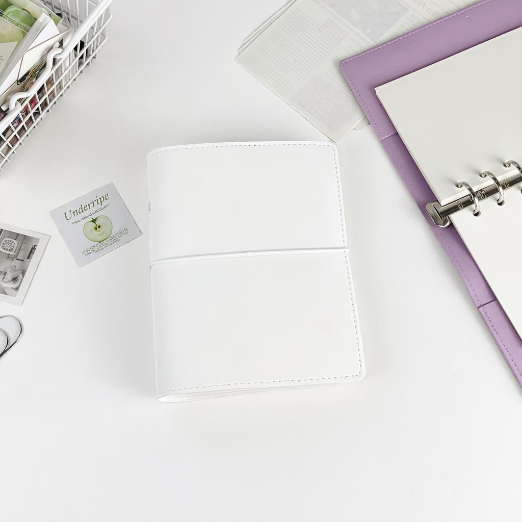 A6 Pu Leather Binder 6 Ring Binder With 45 Sheets PU Clip-on Notebook Faux leather Loose Leaf Notebook Journal