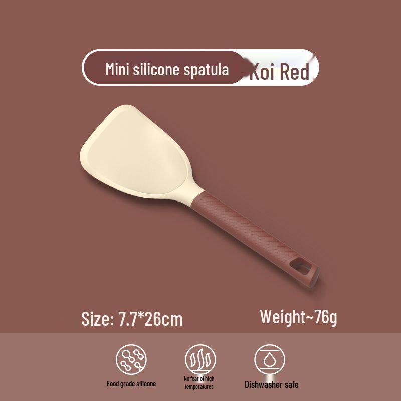 High-Temperature Resistant Silicone Mini Spatula for Frying Eggs, Pancakes, and Steak In Non-stick Pans.