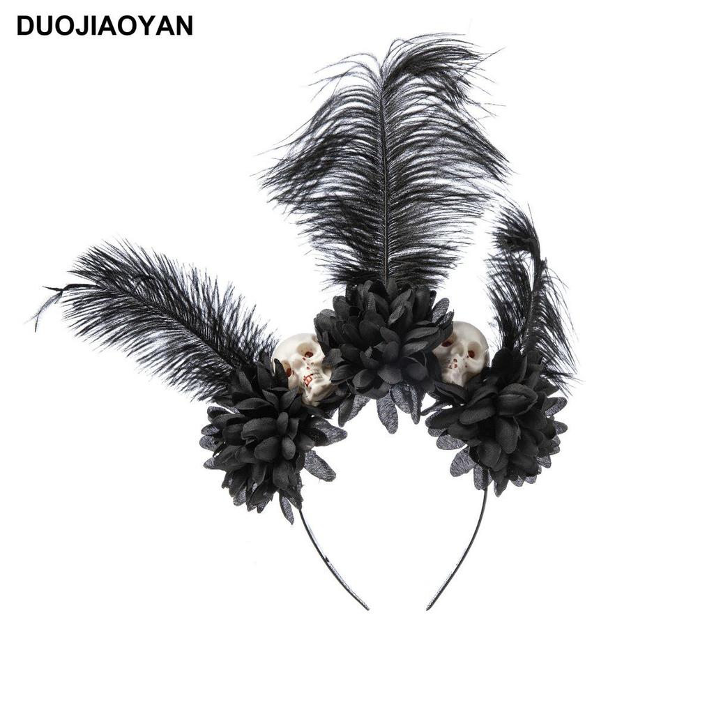 Halloween Flower Headband with Spider for Cosplay or Makeup Party