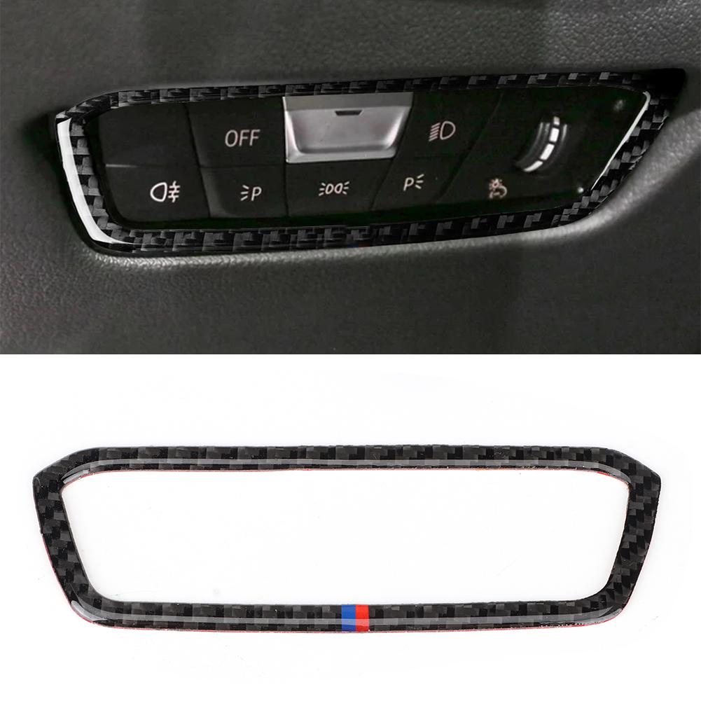 Left Hand Drive Carbon Fiber Headlamp Switch Frame Trim Fit for 3 Series G20 325 330 335 2019 2020
