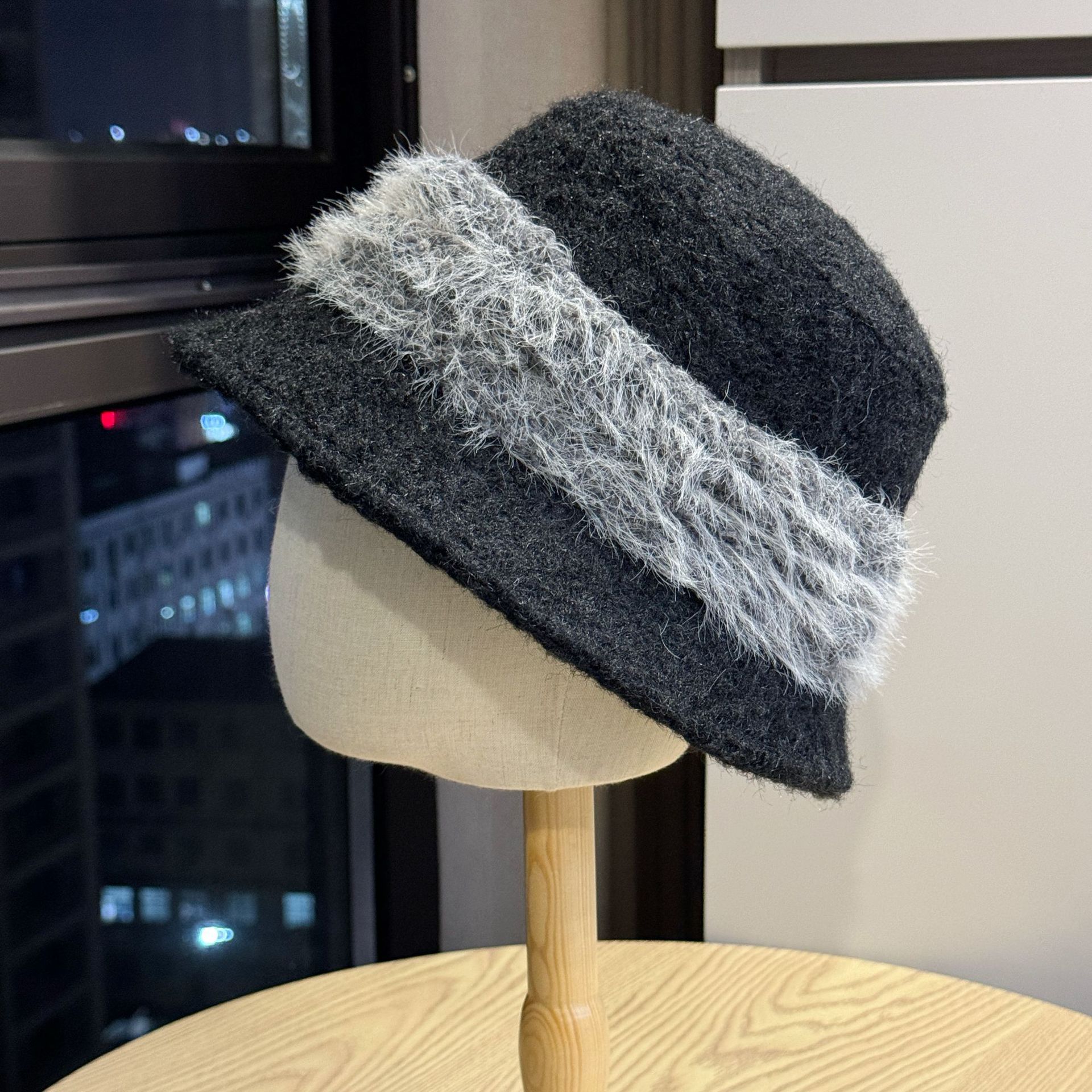 

Плюшевая Панама Пэчворк с Длинным Воросом Женская Складная Уличная Ветрозащитная и Холодостойкая Шляпа-Ведро Многофункциональная Маленькое Лицо one size