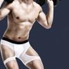 Men's Sports Running Underwear Anti-Wear Leg Ice Wire Hollowed Out Boxer Pants Extended Tight Boxer Pants
