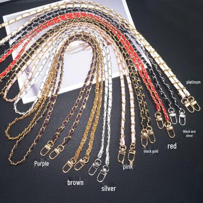 Summer Leather Crossbody Chain Strap for Backpacks and Bags - DIY Shoulder Strap & Metal Lanyard
