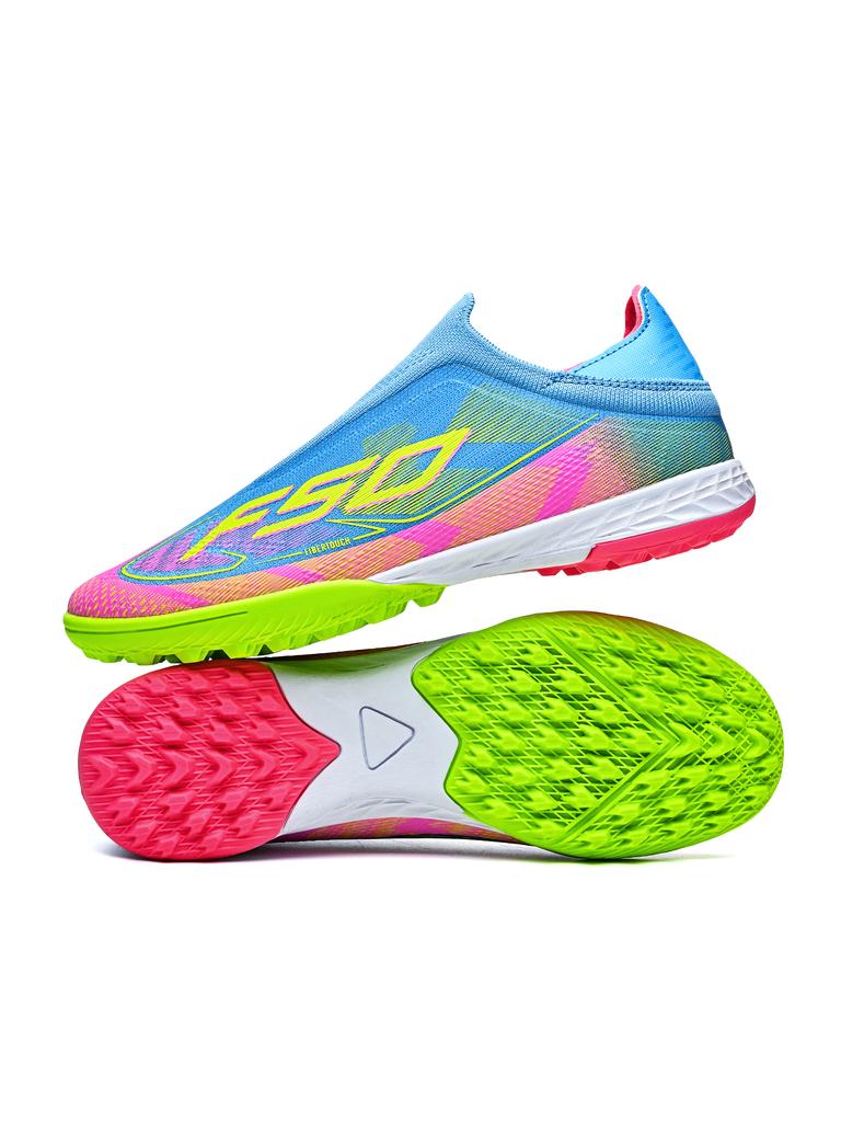 TF Football Shoes with PU Fabric Upper, Rubber Sole, Wear-resistant and Anti Slip Training Football Boots