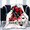 1PC Custom Name Hockey Players Action outdooor Flannel blankets Throw Blanket All-Season Throw Gift Bedspread for Couch, Bed, Camping Holiday Birthda