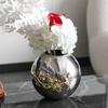Metal Dried Flowers Vases Circular Luxury Art Vase Creative Modern Small Flower Bottle Home Table Ornaments Decorative Vases