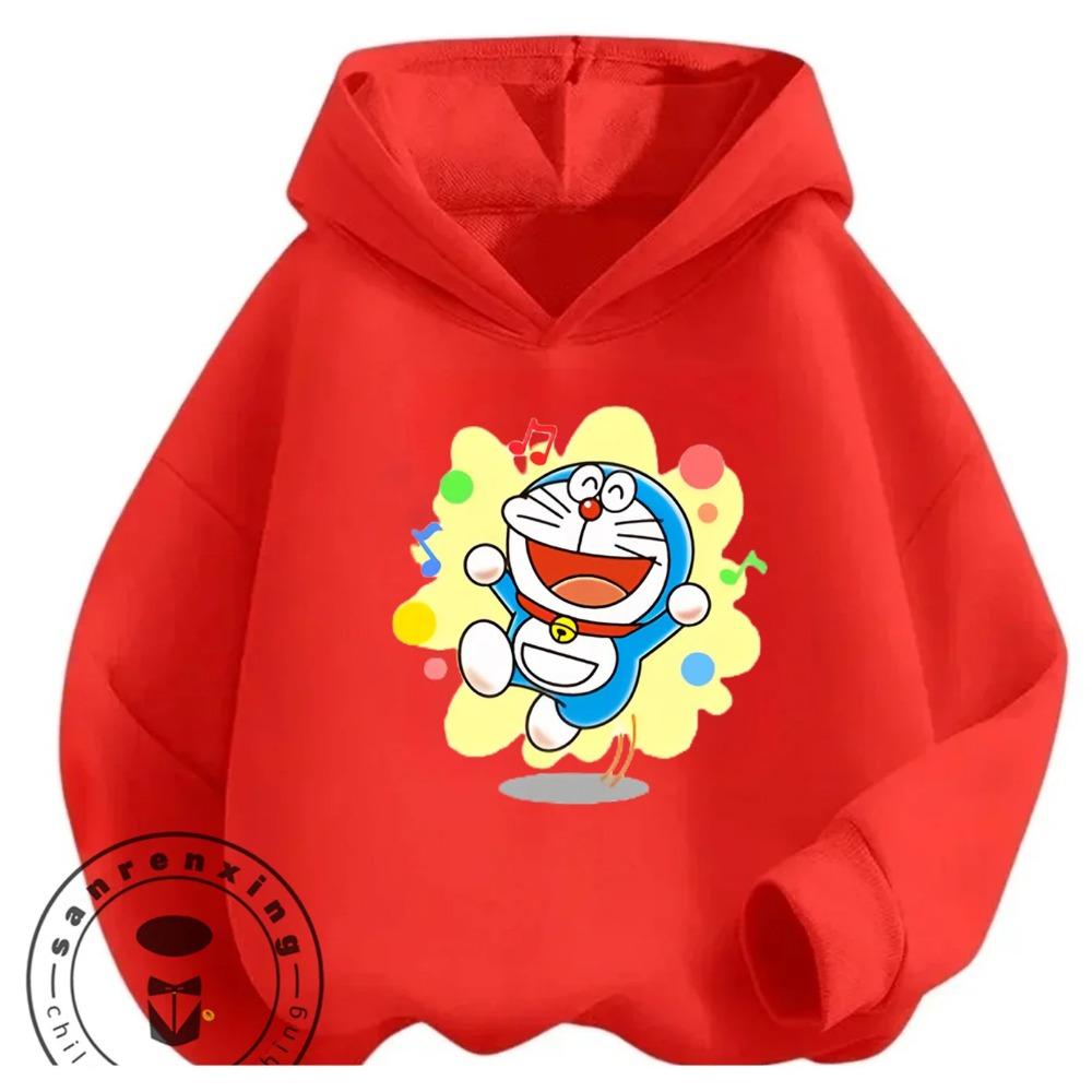 Boys Girls Casual Hoodie Doraemon Cartoon Fashion Streetwear Autumn Winter Outdoor Wear