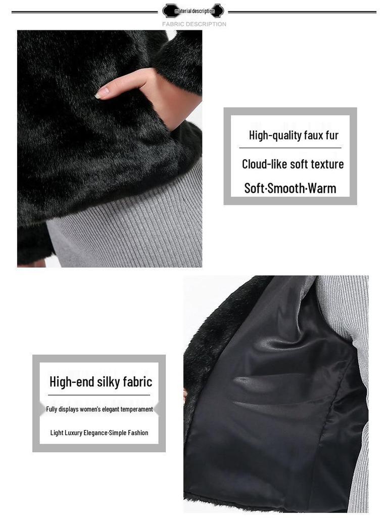 Youthful Mink Fur Coat: Short Style with Fur Collar, European & American Fashion, Women's Warm Outerwear.