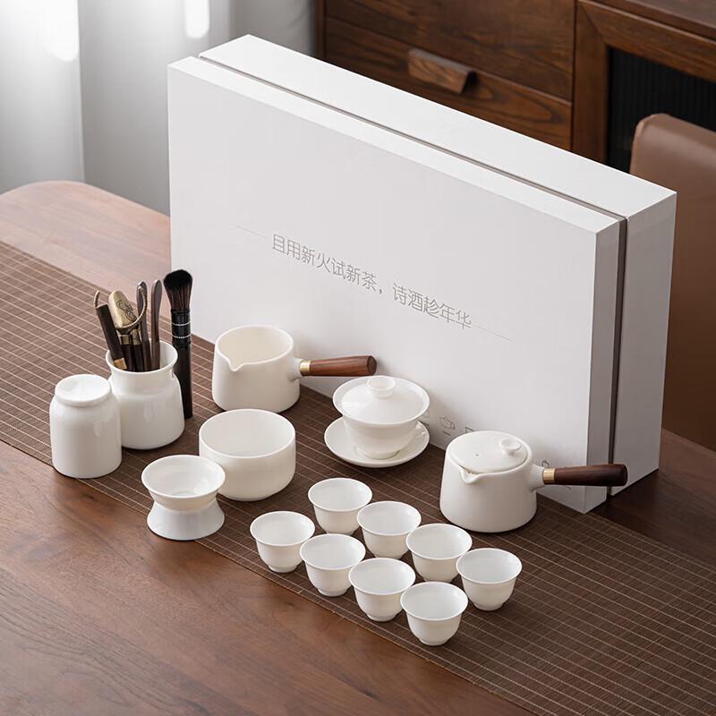 Dehua China White Ceramic Gongfu Tea Set
