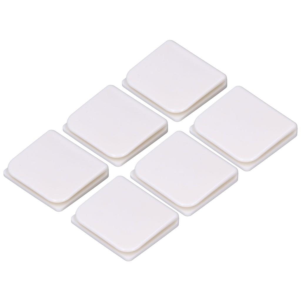 6Pcs Set Shower Splash Curtain Clips White Self Adhesive 4.5x5cm for Home Bathroom Bedroom Living Room Kitchen