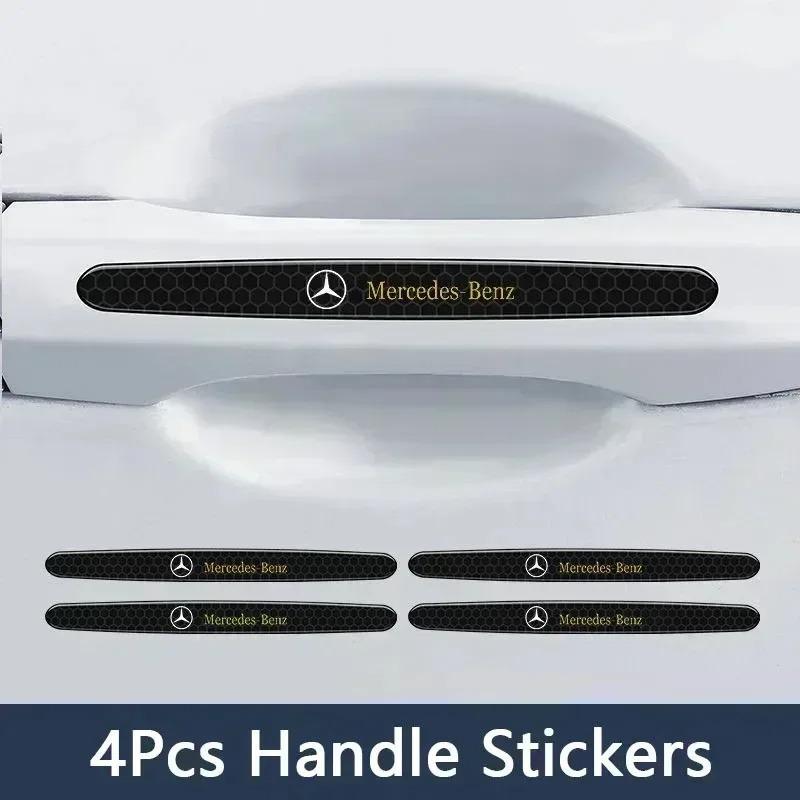 CRK1 Car Door Handle Protector Bowl Anti Scratch Reflective Sticker For Mercedes Benz   A C E   CLA180 GLB200 GLC300  CLS GLA E Class