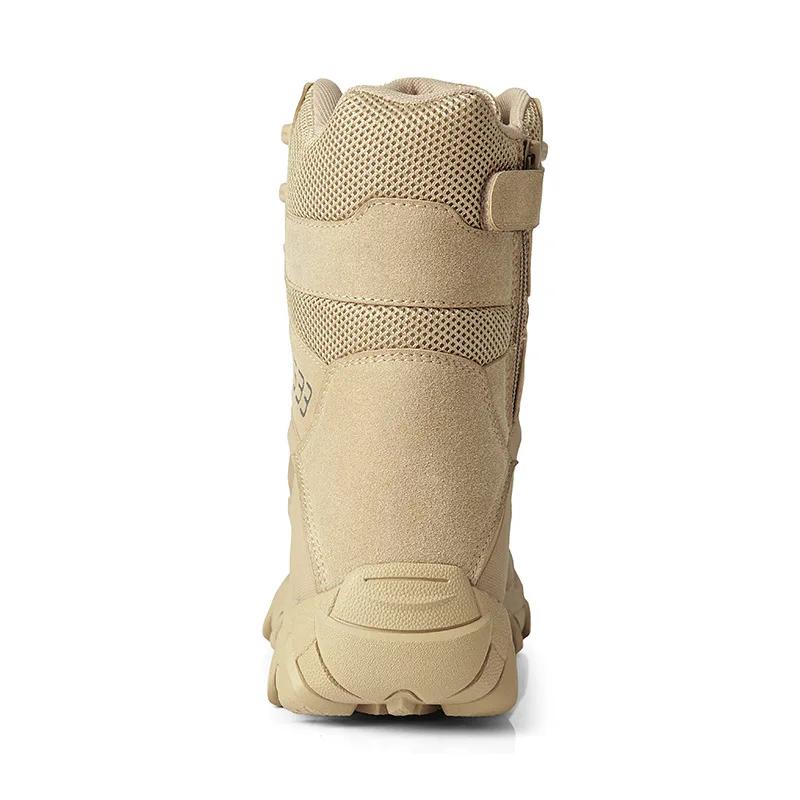 Fashion New Men Shoes High Quality Leather Boots Tactical Desert Combat Boots Men's Outdoor Hiking Shoes Work Safty Ankle Men Boots