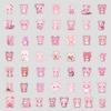 50 Sheets of Pink Bear Series Graffiti Stickers for Children's DIY Stationery, Water Cups, Luggage Decorations, and Other Decorative Stickers