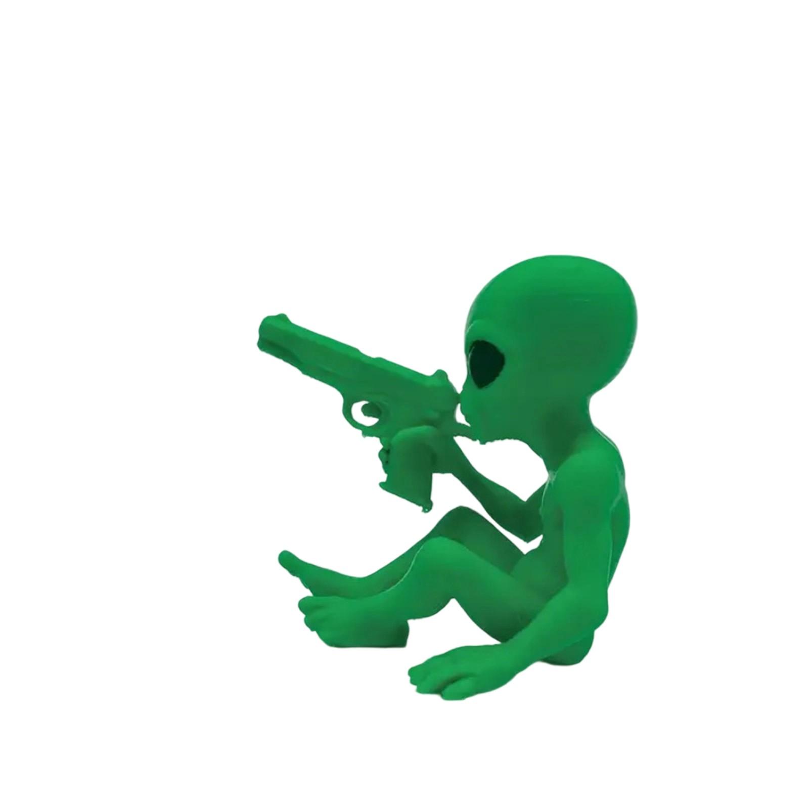 

3D Printed Unique And Interesting Alien Statues, Home Gifts For Science Fiction Fans, Alien Home With Guns One Size зелёный