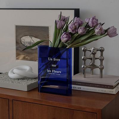 Book Transparent Acrylic Vase Clear Book Vase For Flowers Ins Vase Table Home Decoration Hydroponic Desktop Flower Arrangement