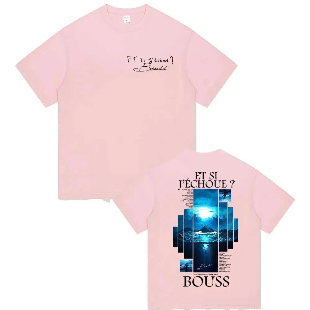 Rapper BOUSS ET SI J'ECHOUE Tour 2025 Graphic T Shirt Men's Retro Hip Hop Short Sleeve T-shirts Pure Cotton Tshirt Streetwear