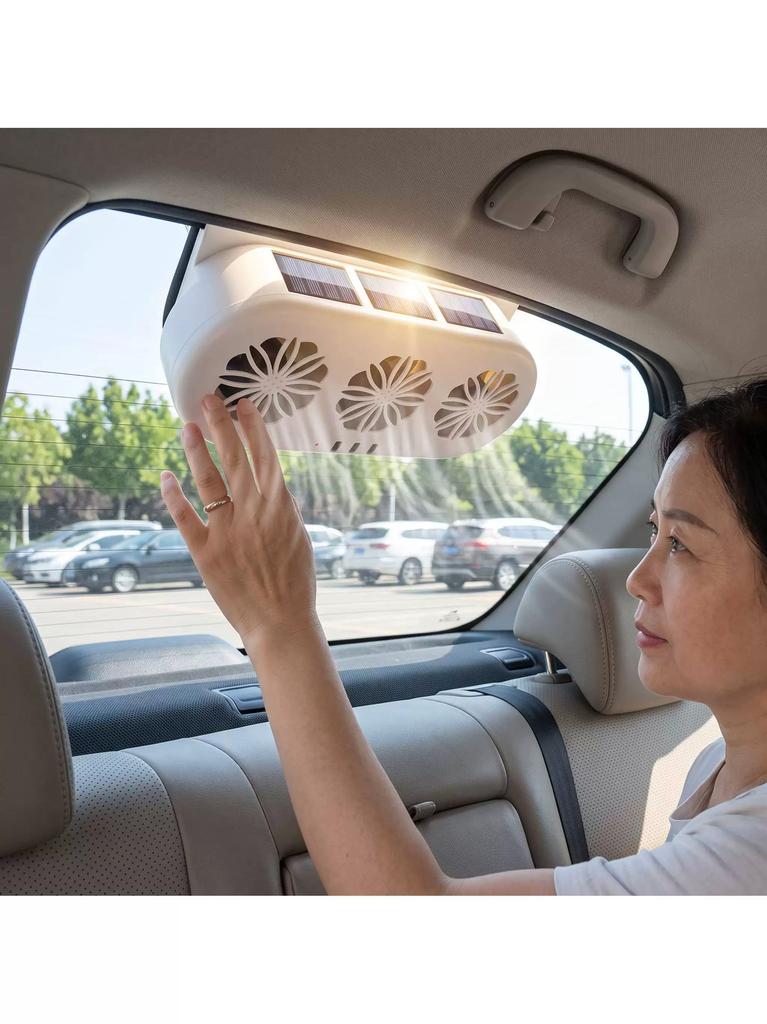 Solar-Powered Car Exhaust Fan Interface Car Fan Car Interior Cooler Air Circulation Fan Mini Fan Car