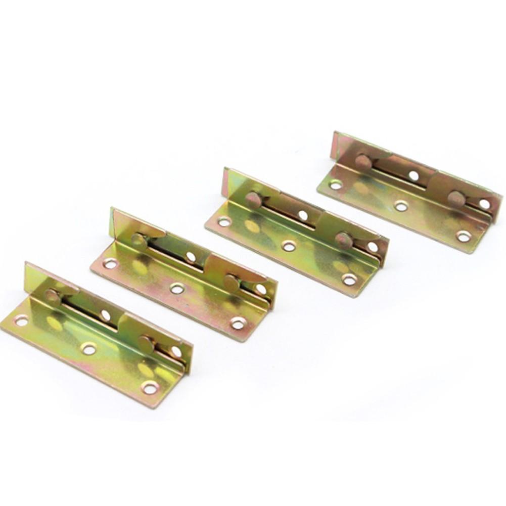 4 Sets Non-Mortise Bed Furniture Hinge Fixing Connector, Bed Rail Bracket