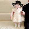 Summer New Chinese Baby Girl Princess Dress Tutu Gown for First Birthday Ceremony Infant Party Wear