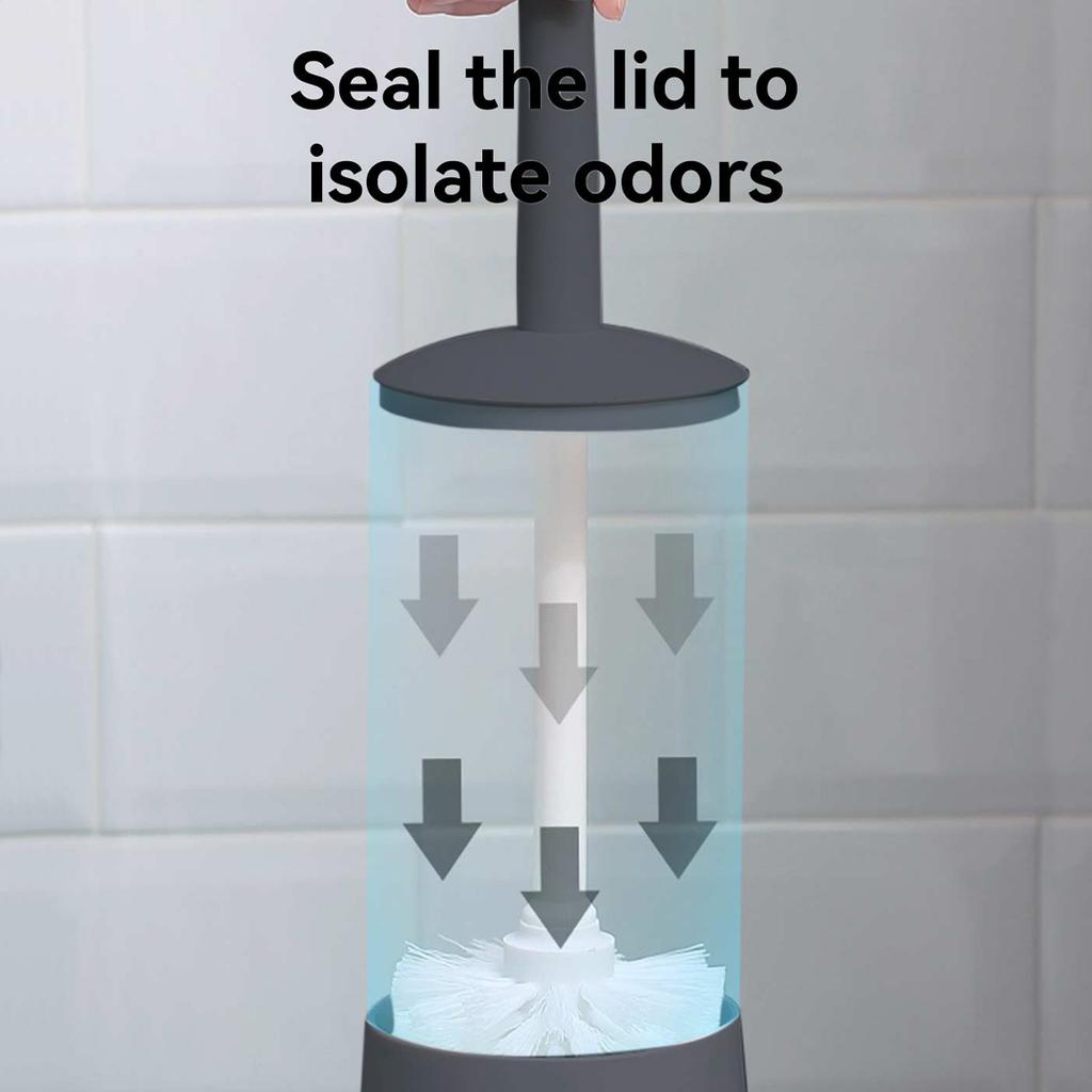 Spritzwassergeschützter Griff Toilettenbürste Mit Ständer Weiche Borsten Kunststoff Toilettenreiniger Badezimmer Toilettenreinigungswerkzeuge