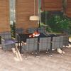 9pcs Cushions Garden Dining Set Woven Resin