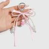 Versatile Ribbon Pearls Bowknot Key Rings with Turtles Pendant Charming Keychain Accessory for Backpacks and Purses