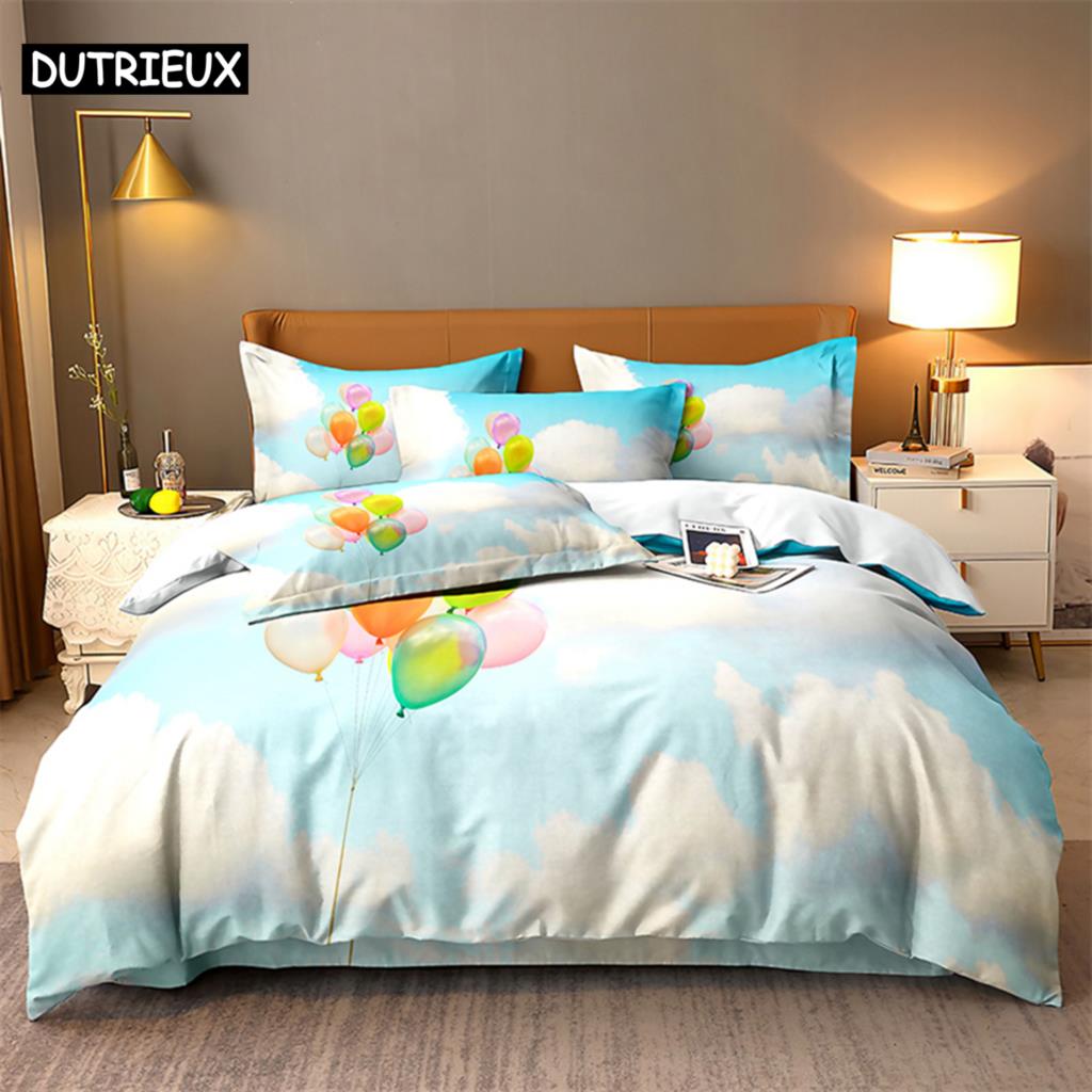 Comforter Blue Sky Scenery Queen Bedding Set Kids Bedding Digital Printing King Size Bedding Set