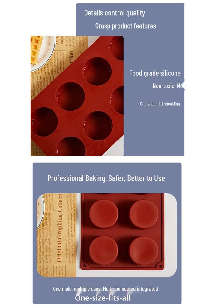 Cylindrical Cake Silicone Mold for Baking and Chocolate Desserts