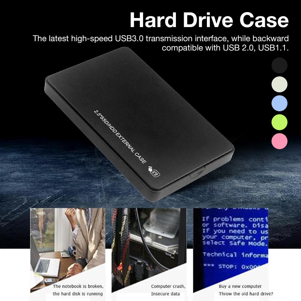 2.5 Inch USB3.0 Hard Disk Box Enclosure 5Gbps SATA HDD SSD Mobile External Case for Notebook Desktop PC (Not Inclube