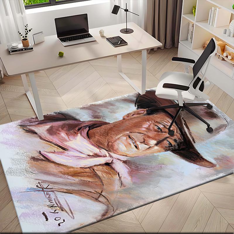 1pc John Wayne's Art Painting Carpet Rug for Living Room Bedroom Home Sofa Decoration,Kids Play Non-slip Floor Mat