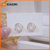 Huitan O Shaped Stud Earrings Delicate Women Wedding Ear Accessories Luxury Gold Color CZ Earrings Fashion Jewelry New Arrival