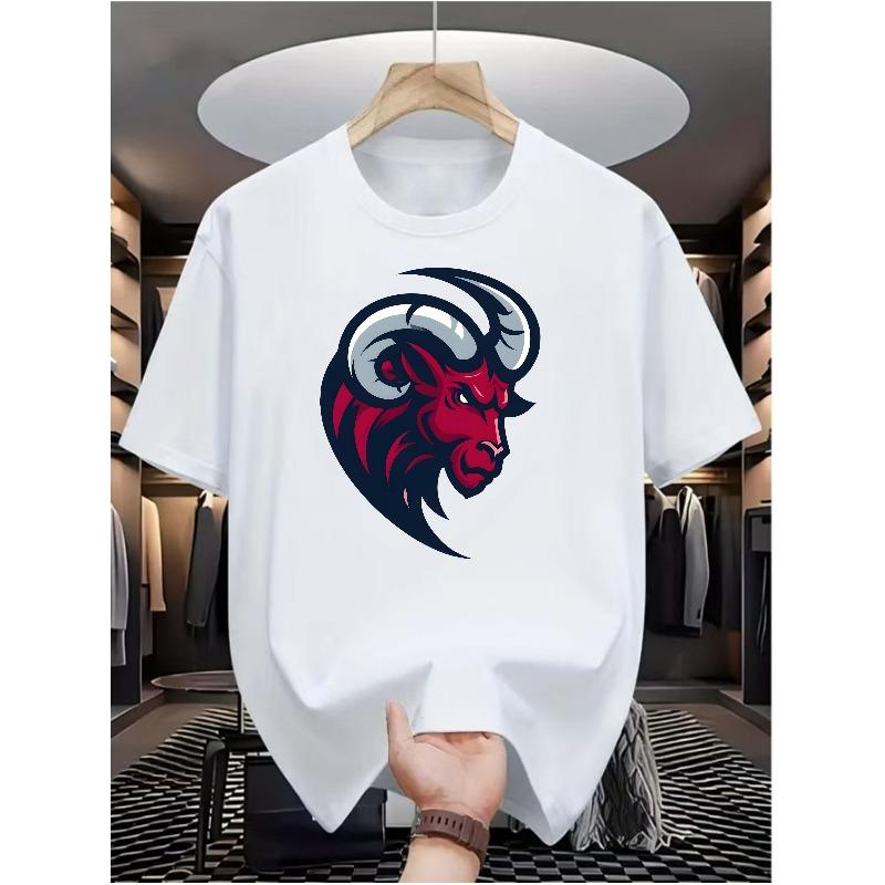 

European sizes [Angry Corner] Men s casual digital print t-shirt-round collar short-sleeved street hip-hop style 4XL білий