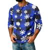 Men's Casual Shirt with Raglan Three-Quarter Sleeves and Christmas Print