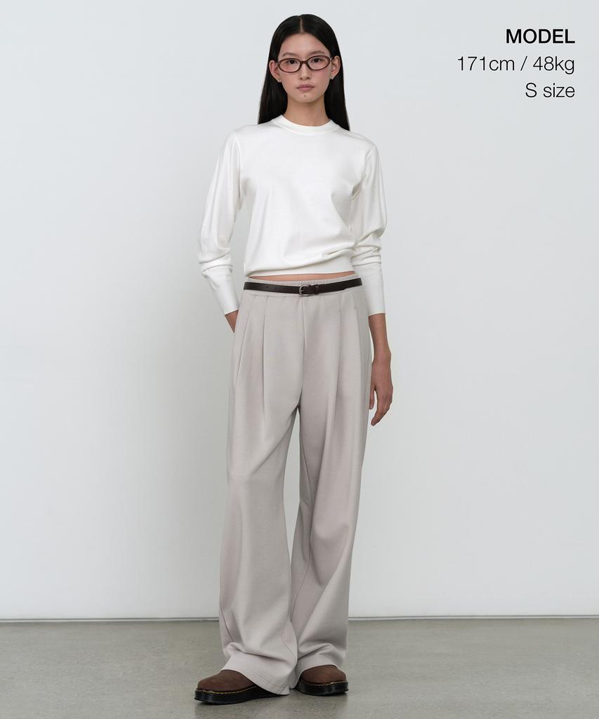 MUSINSA STANDARD WOMAN Women'S Essential Round Neck Knit [Ivory]