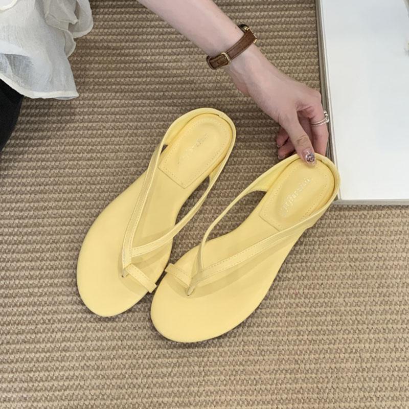 Fashion New Footwear Low Heel Slides Women Slippers Shoes Fashion Round Toe Ladies Heeled Slippers Female Sandals Shoes Flip Flops