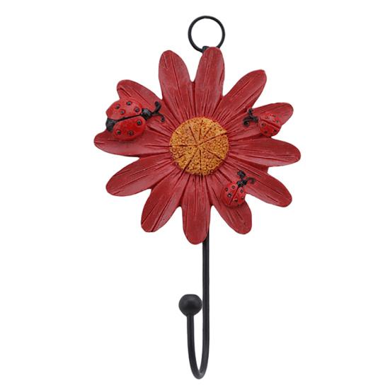 Decorazione domestica creativa della resina del fiore della coccinella delle chiavi del cappotto del cappello del gancio della parete della decorazione della casa